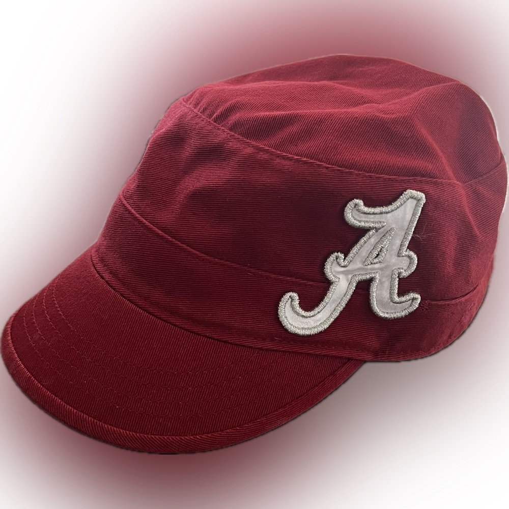 Women’s Alabama hat; 47 brand; crimson red with silver/white writing; adjustable